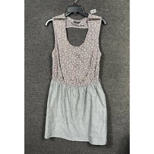 Obey Floral Sheath Dress Womens Size L Multicolor Sleeveless Zip Detail